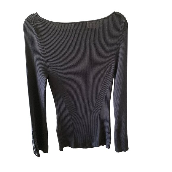 Banana Republic NWOT Sweater Boat Neck Black Buttons Detail Large - Picture 2 of 6